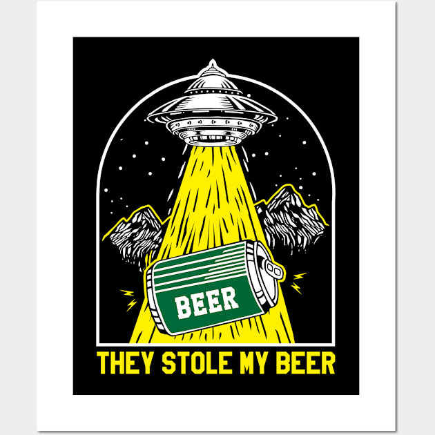 Ufo Stole My Beer Wall Art by Mako Design 